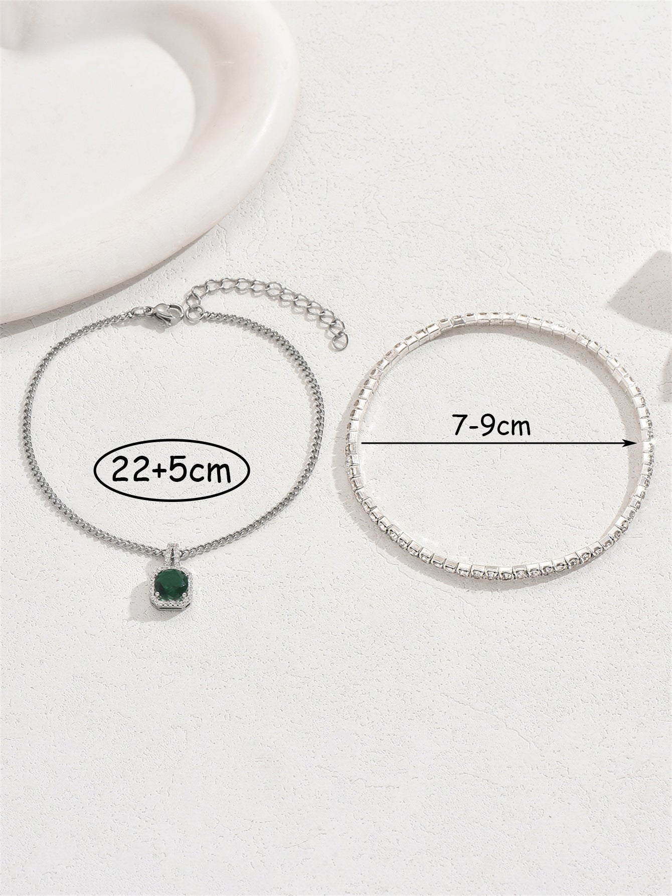 Hollow Heart Anklet Two-piece Set For Women