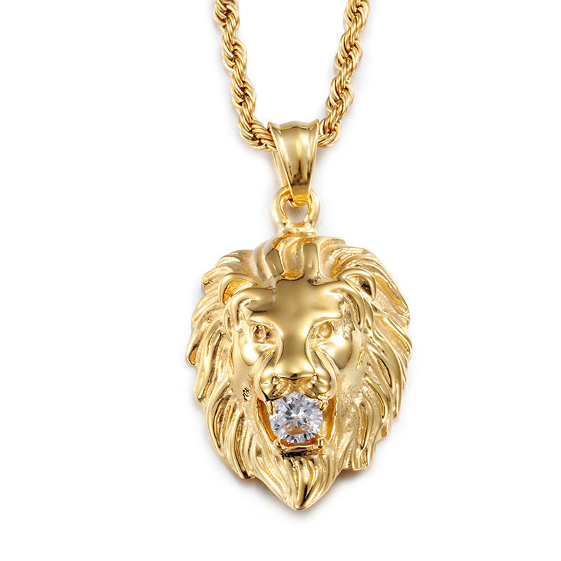 STRAVAÉ Moissanite Lion Head Pendant Necklace