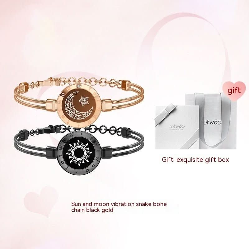 Couple Leather Rope Snake Bone Induction Interactive Bracelet - STRAVAE