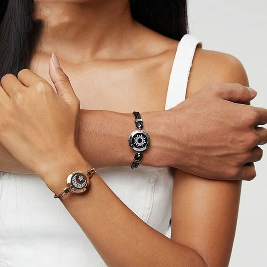 Couple Leather Rope Snake Bone Induction Interactive Bracelet - STRAVAE
