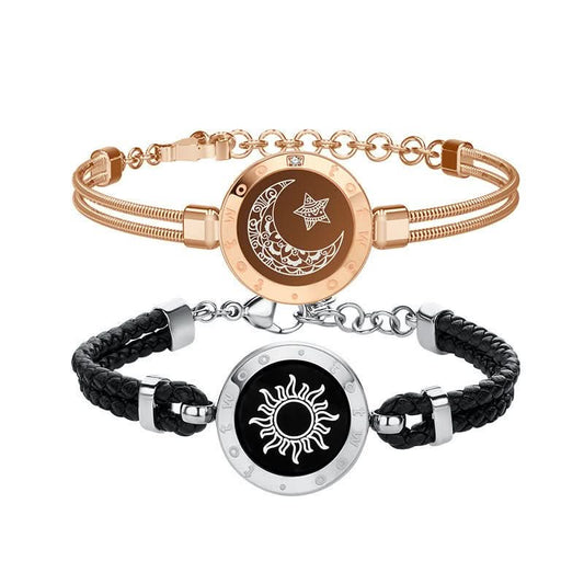 Couple Leather Rope Snake Bone Induction Interactive Bracelet - STRAVAE