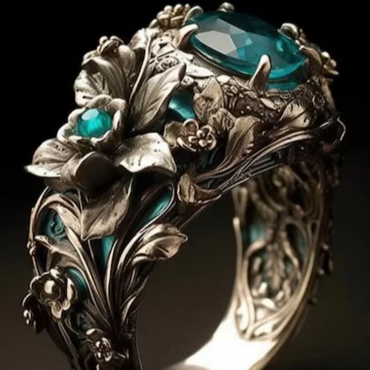 🎁 Creative Black Gold Flower-de-Luce Vintage Court Ring (100% off)