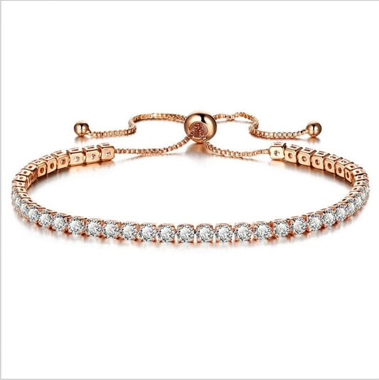 cross - border exclusive jewelry inlaid crystal push - pull bracelet diamond single - row - STRAVAE