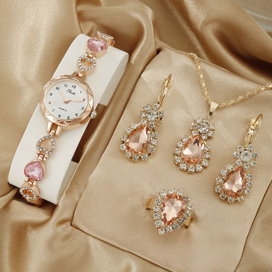 Luxury Quartz Bracelet Jewelry Watch set - STRAVAE
