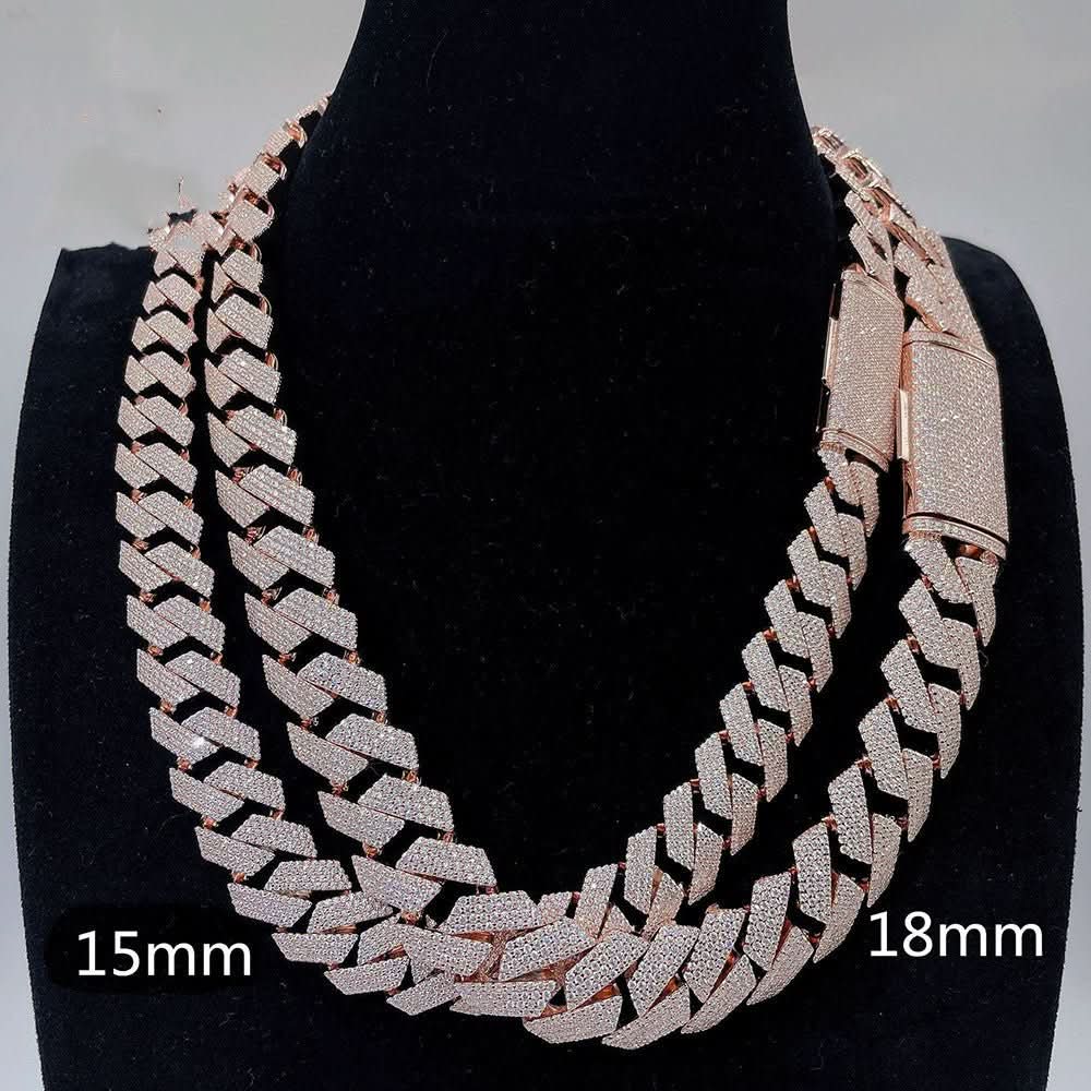 Moissanite Cuban Link Chain Necklaces S925 Silver - STRAVAÉ