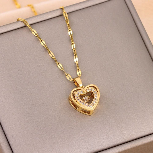 Moissanite Heart Tennis NECKLACE - STRAVAÉ