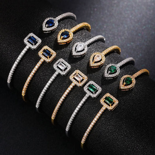 🎁 Temperament Famous inlaid Zircon Open Adjustable Bracelet (100% off)