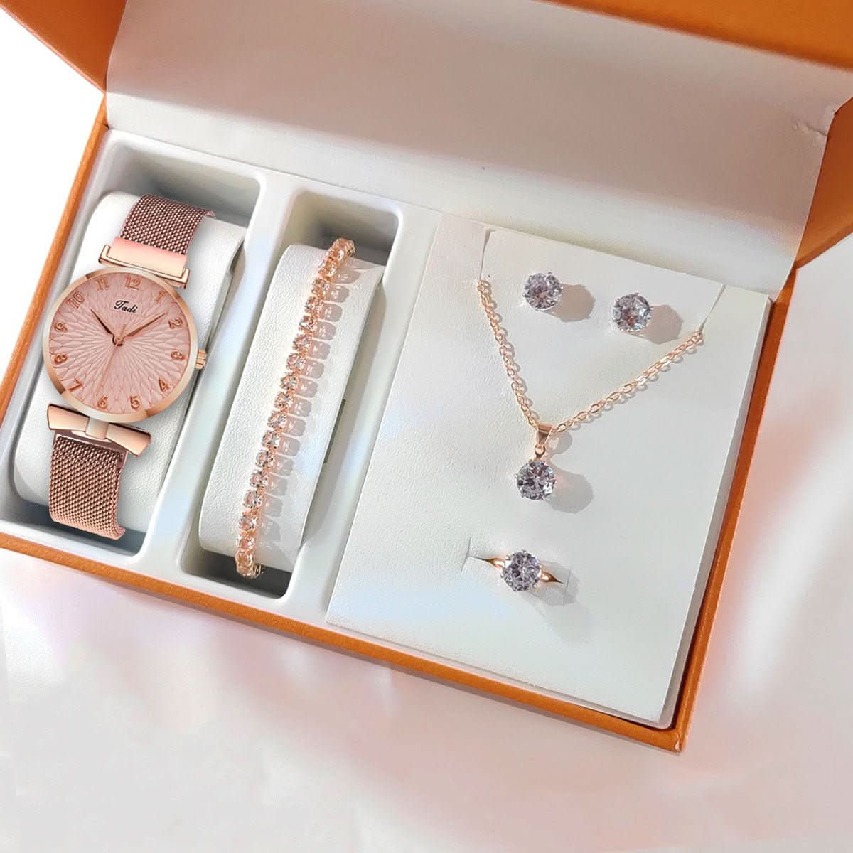 The Elegance Royale – 5 - Piece Watch & Jewelry Set (STRAVAÉ Signature) - STRAVAE
